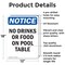 Signmission No Drinks Or Food On Pool Table, 12 in W x Rectangle, Aluminum OS-2PACK-NS-A-1218-V-14494 - alternate 2